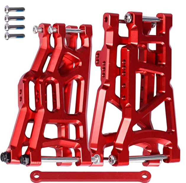 Traxxas Slash 2WD Aluminum Front and Rear Suspension Arms with Link Rods Set - Red