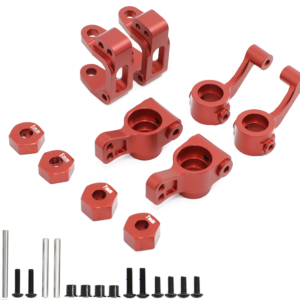 ECX 1/10 2WD Steering Knuckles, Front C-Hubs, Rear Axle Carriers and Coupler Set - Red