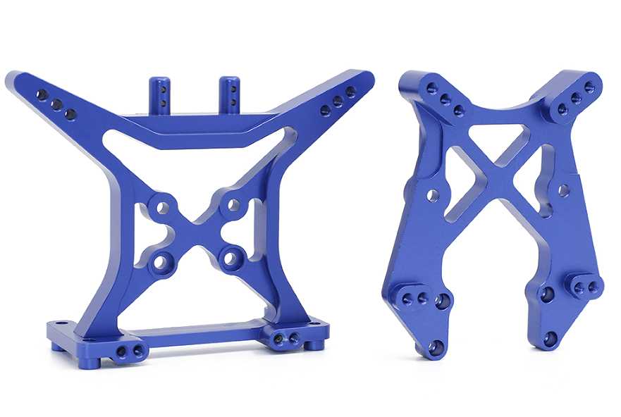 ECX 1/10 2WD Aluminum Front and Rear Shock Tower Set - Blue