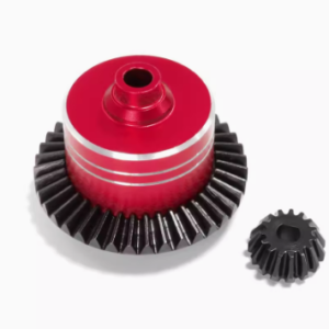 Tamiya XV-02 / TT-02 / TT-02B 45# Steel Differential Gear and 7075 Aluminum Differential Case Set - Red Differential Ring Gear++