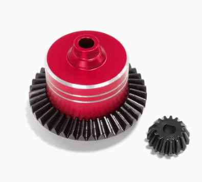 Tamiya XV-02 / TT-02 / TT-02B 45# Steel Differential Gear and 7075 Aluminum Differential Case Set - Red Differential Ring Gear++
