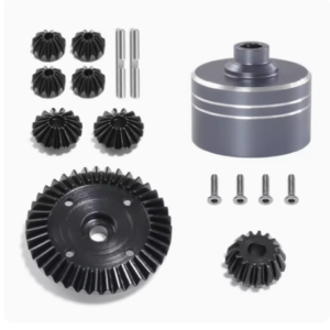 Tamiya XV-02 / TT-02 / TT-02B 45# Steel Differential Assembly with 7075 Aluminum Differential Case - TitaniumAluminum Differential Assembly + Output Gear