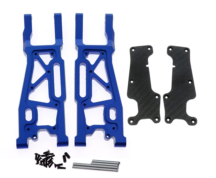 Traxxas Sledge 1/8 4WD Front Suspension Arms with Dustproof Carbon Guard - Blue