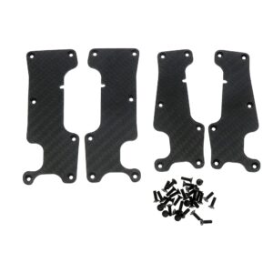Traxxas Sledge 1/8 4WD Front / Rear Suspension Arm Carbon Guard Plates #9633 / #9634 - Silver