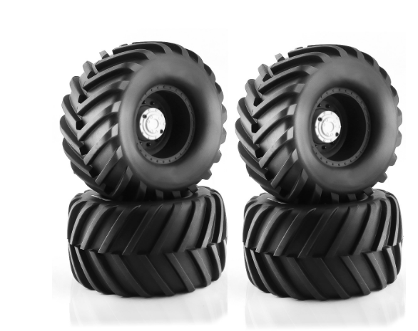 1/10 RC Tire and Wheel Set 133mm - Black / White