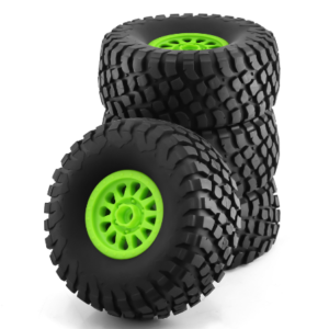 1/7 RC Tire and Wheel Set 138mm - Black / Green