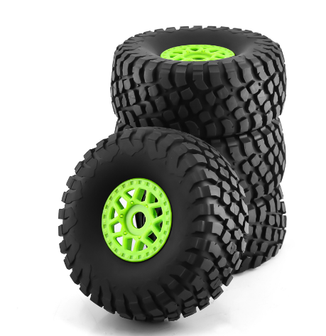 1/7 RC Tire and Wheel Set 103mm - Black / Green