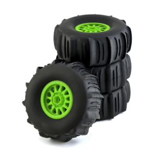 1/7 RC Tire and Wheel Set 103mm - Black / Green