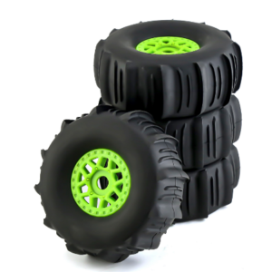 1/7 RC Tire and Wheel Set 103mm - Black / Green