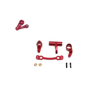1/8 ARRMA Red Aluminum Front Steering Assembly and Metal Servo Horn Set for Kraton, Typhon, Senton