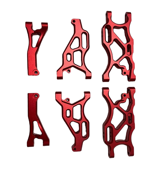 1/8 ARRMA Red Aluminum Front Upper, Front Lower and Rear Lower Suspension Arm Complete Set for Typhon, Limitless, Infraction