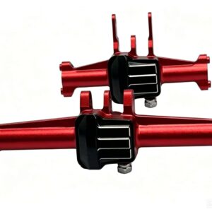 TRX-4M Aluminum Red Front and Rear Axle Housing with Brass Black Gold Diff Cover for Traxxas 1/18 RC Crawler