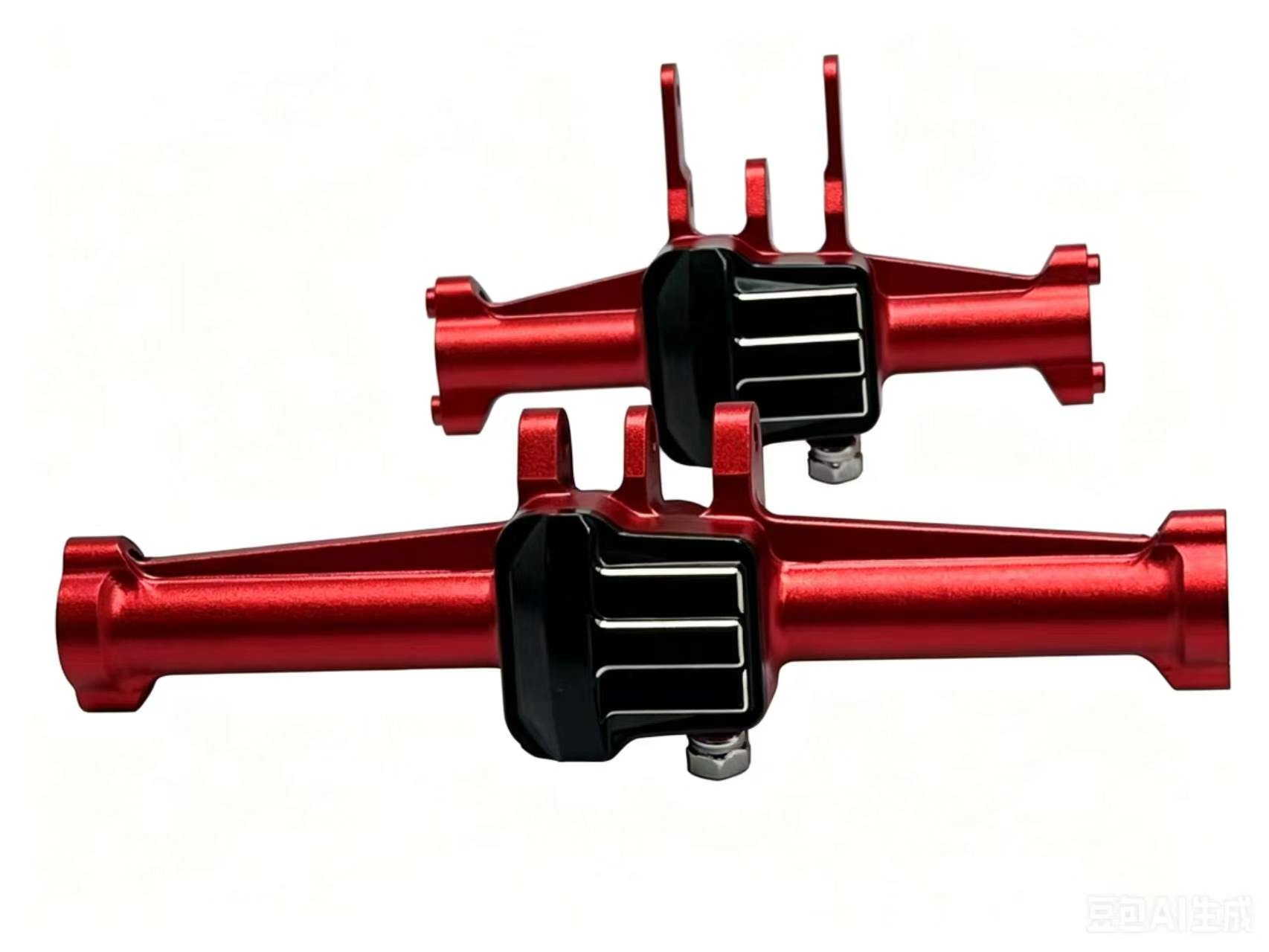 TRX-4M Aluminum Red Front and Rear Axle Housing with Brass Black Gold Diff Cover for Traxxas 1/18 RC Crawler