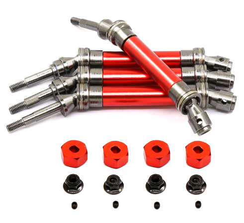 Aluminum and Steel Front Rear CVD Drive Shaft Set Compatible with Traxxas Slash 4x4