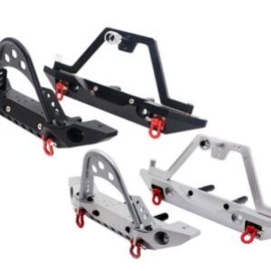 1/10 RC Crawler Front and Rear Metal Bumper Set with Spare Tire Carrier