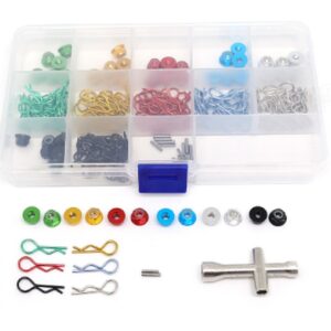 RC Model Car Colored R-Clips and M4 Aluminum Flange Nut Hardware Set