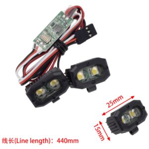 1/10 RC Crawler Dual Square 5050 LED Bumper Light 1-to-2 with Controller