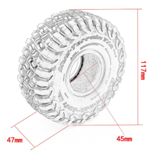 1.9 Inch 117mm RC Crawler Tire Set for TRX-4 SCX10 Cherokee