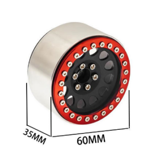 2.2 Inch Aluminum Beadlock Wheel for 1/10 RC Crawler - Red