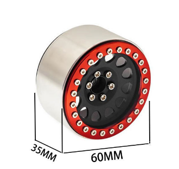 2.2 Inch Aluminum Beadlock Wheel for 1/10 RC Crawler - Red