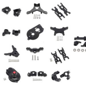 Full Aluminum Upgrade Kit Compatible with Losi 1/18 Mini-T 2.0 2WD - Black