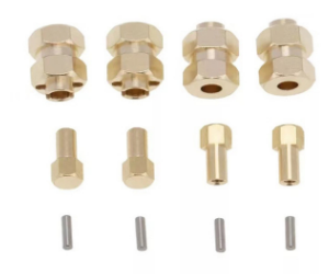 Brass Extended Wheel Hex Coupler Set 4mm Compatible with SCX24