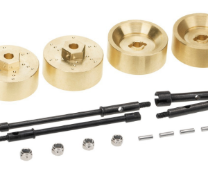 Brass Extended Wheel Axle and Hex Weight Set 6mm Compatible with SCX24