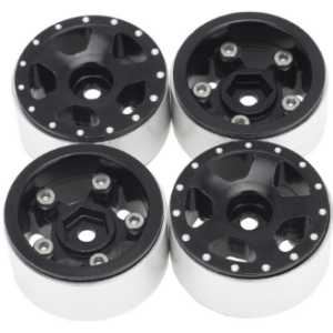 Aluminum Beadlock Wheel Set Compatible with SCX24 - Five Spoke