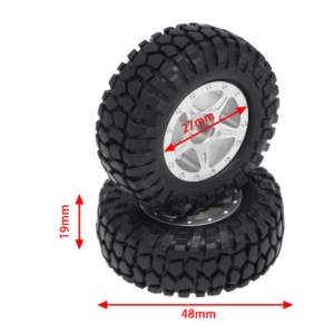 Metal Beadlock Wheel and Tire Set Compatible with SCX24 - Type B